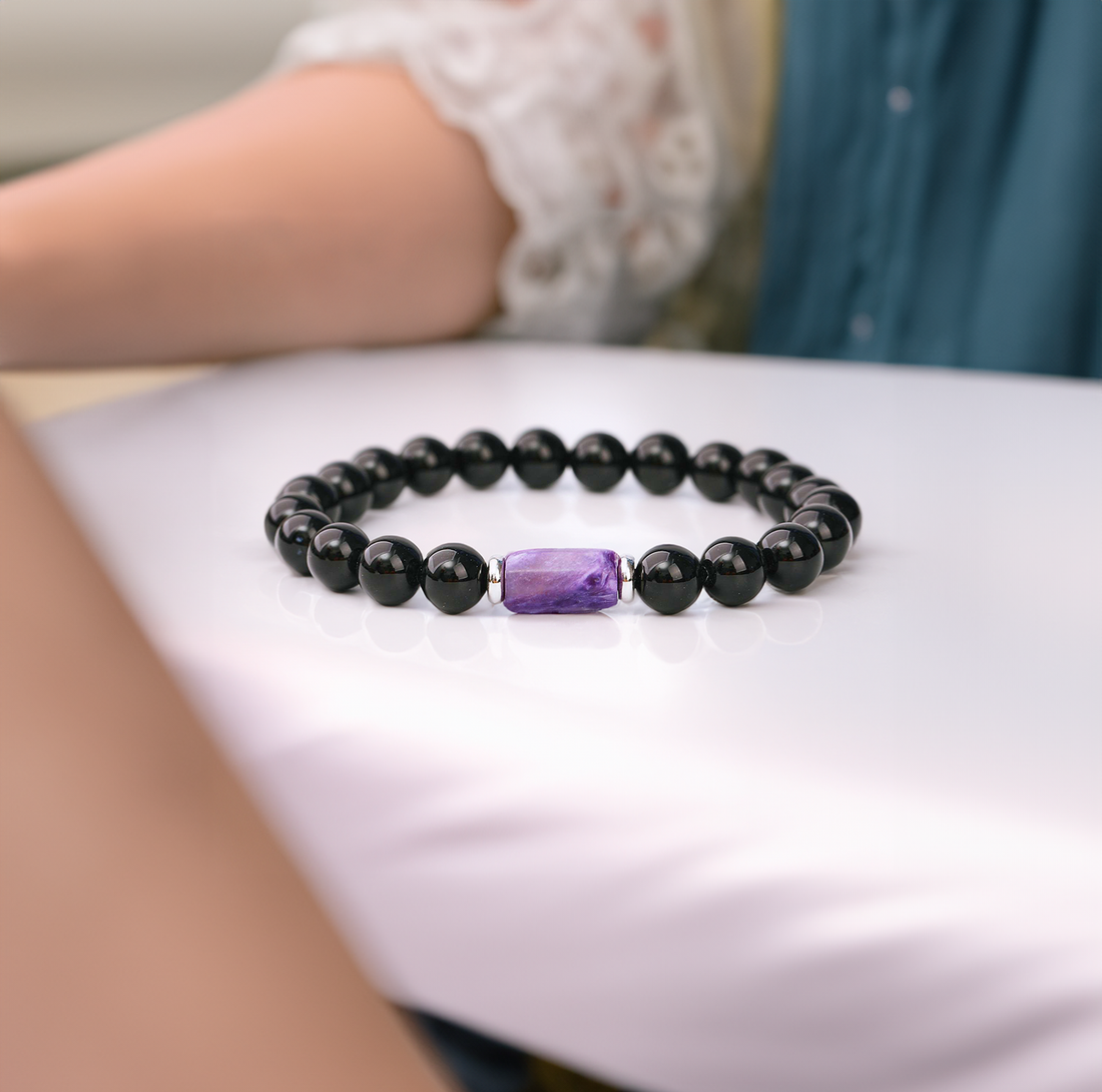 Buy MAGICKDAWN Unisex Healing And Protection Bracelet Amethyst/ Amethyst  with Sodalite/ Amethyst with Hematite/ Amethyst with Black Tourmaline &  Hematite Beads with Decorative Charms with Expansion band/ Chain with hook/  Magnetic lock