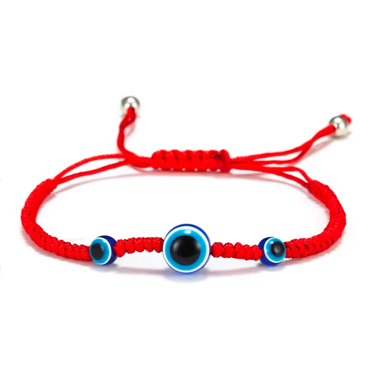 Protection Evil Eye Bracelet, Red Braided String Bracelet Men's Women's Adjustable Handcrafted Shield Negative Energy