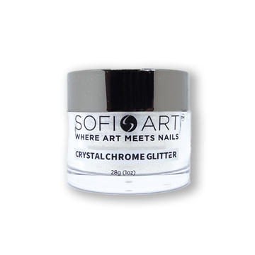 Sofi-Art Blue Crystal Chrome Glitter Rainbow Nail Art Designs dipping powder chrome system combine acrylic powders