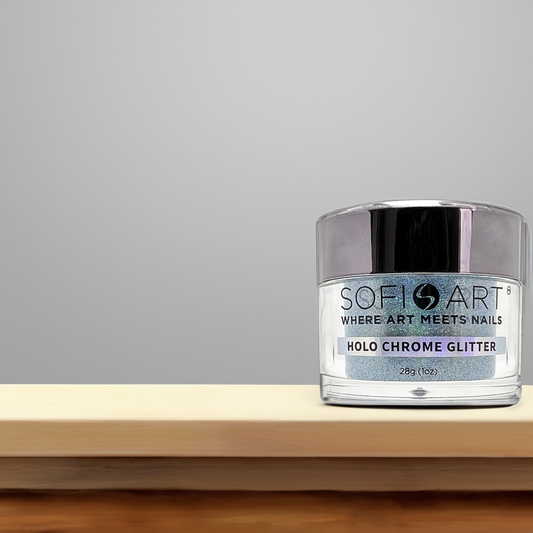 Sofi-Art Holographic Nail Chrome Glitter Art Denim Blue Dipping Powder Acrylic