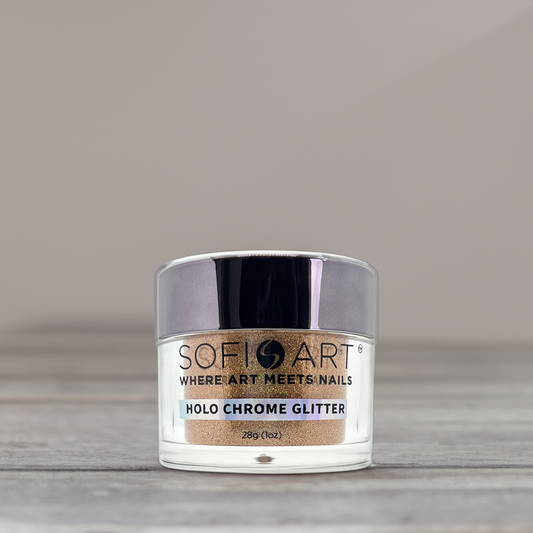 Sofi-Art Holographic Nail Chrome Glitter Art Orange Dipping Powder Acrylic