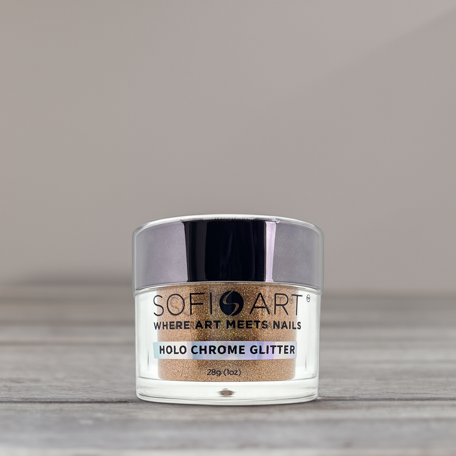 Sofi-Art Holographic Nail Chrome Glitter Art Orange Dipping Powder Acrylic