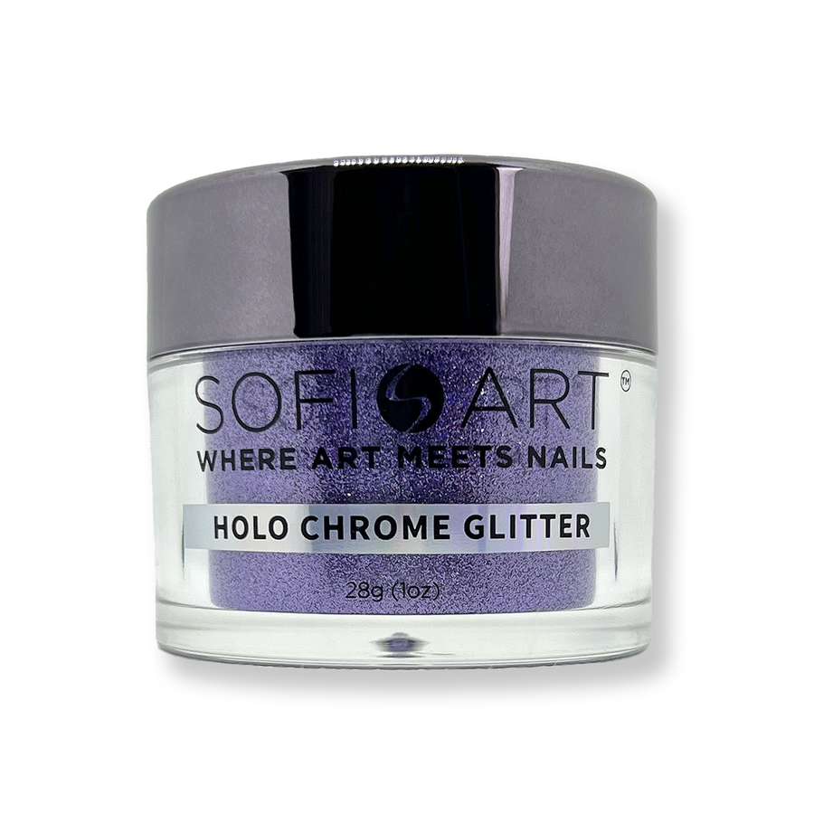 Sofi-Art Holographic Nail Chrome Glitter Art Purple Dipping Powder Acrylic