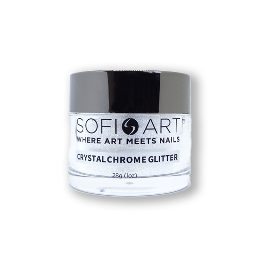 Sofi-Art Purple Crystal Chrome Glitter Rainbow Nail Art Designs dipping powder chrome system combine acrylic powders