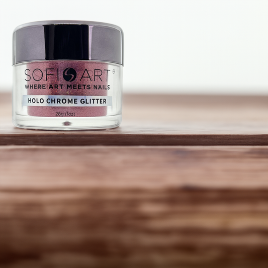 Sofi-Art Holographic Nail Chrome Glitter Art Red Dipping Powder Acrylic