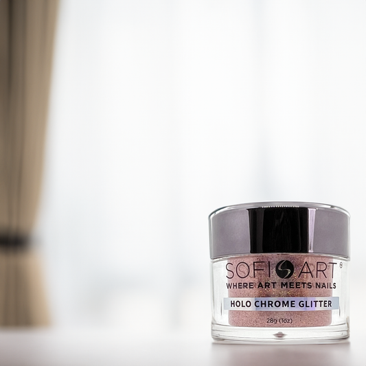 Sofi-Art Holographic Nail Chrome Glitter Art Red Orange Dipping Powder Acrylic