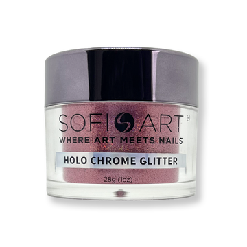 Sofi-Art Holographic Nail Chrome Glitter Art Red Dipping Powder Acrylic