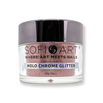 Sofi-Art Holographic Nail Chrome Glitter Art Red Orange Dipping Powder Acrylic