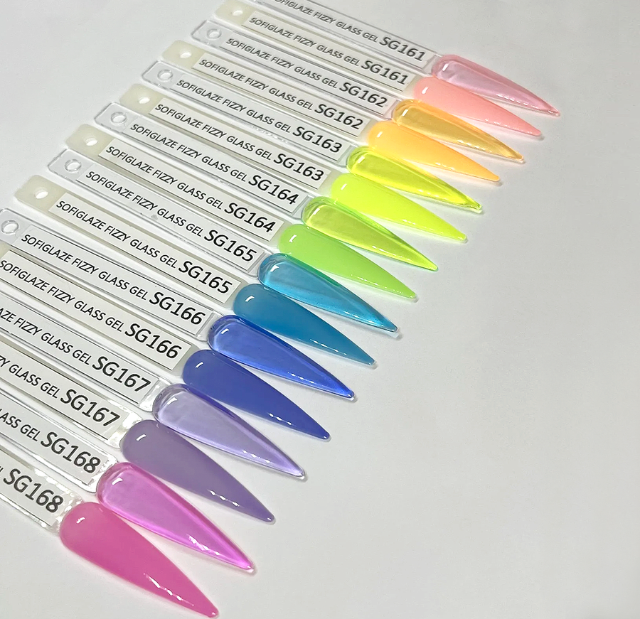 Sofiglaze Soak-Off Gel Nail Polish #SG168 High Quality Long Lasting Trending Transparent Glass Fizzy Gelly Colors