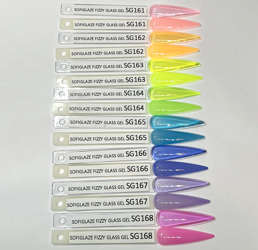 Sofiglaze Soak-Off Gel Nail Polish SG161-SG168 High Quality Long Lasting Trending Transparent Glass Fizzy Gelly Colors