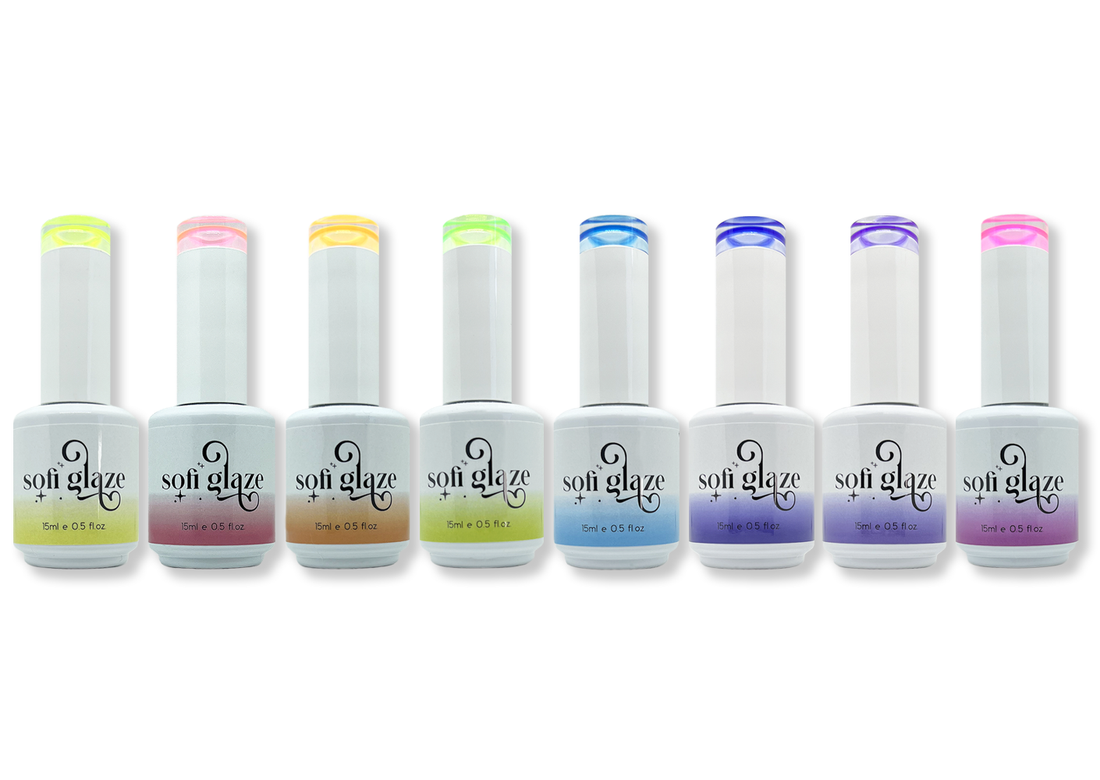 Sofiglaze Soak-Off Gel Nail Polish SG161-SG168 High Quality Long Lasting Trending Transparent Glass Fizzy Gelly Colors