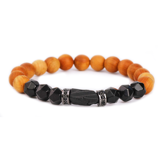 Handmade - Natural Stone - Black Tourmaline and Onyx Beaded Bracelets 8 mm - Each stone is hand selected to ensure a high quality piece of jewelry. Black Touramline helps create a shield of protection and to prevent negative energy from entering. It represents purification and the cleansing of the emotional body. Black Onyx crystals can be used  used for grounding, protection and self control which shield us against negative energy.