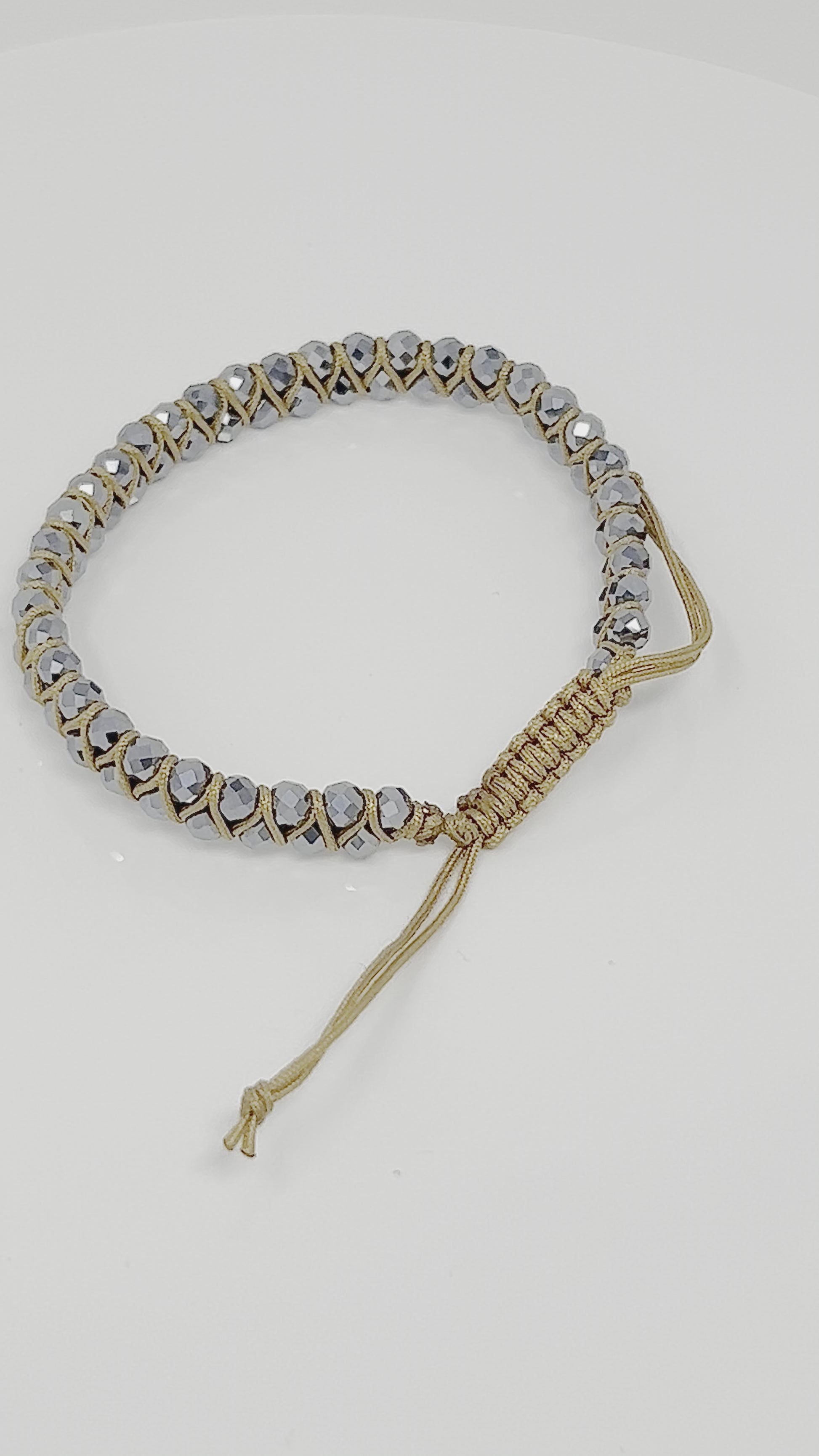 Hematite Boho Faceted Crystal Bead Woven Bracelet Adjustable High Quality Natural Stones Style Stunning Chakra Jewelry