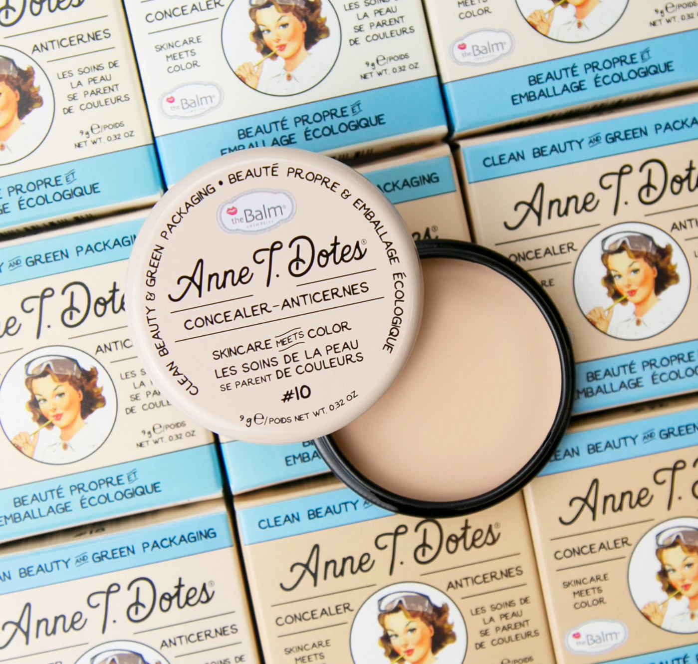 theBalm Cosmetics Anne T. Dotes Concealer Clean Beauty & Green Packaging Anne T. Dotes Concealer is a clean, stealth, skin perfectionist. face makeup