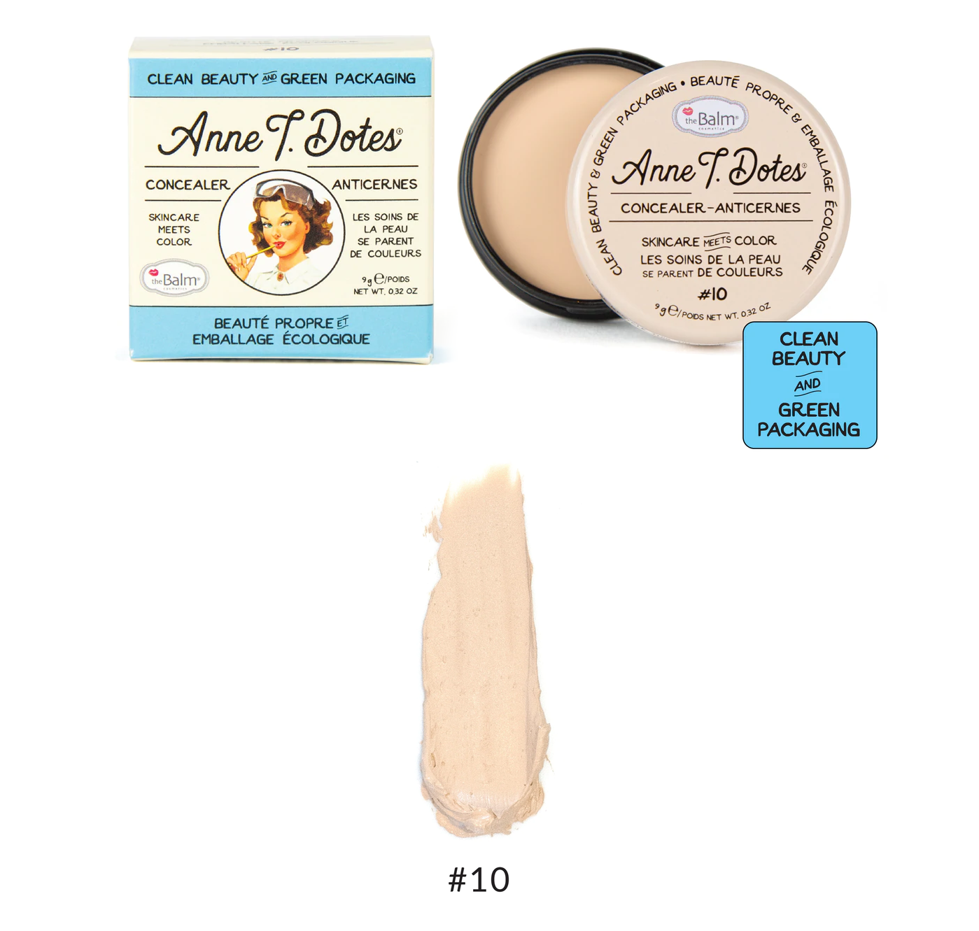 theBalm Cosmetics Anne T. Dotes Concealer Clean Beauty & Green Packaging Anne T. Dotes Concealer is a clean, stealth, skin perfectionist. face makeup