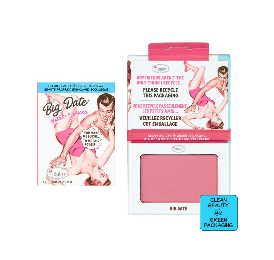 theBalm Cosmetics Big Date Powder BlushClean Ingredients - Recyclable Packaging - Highly Pigmented Cheeks Palette