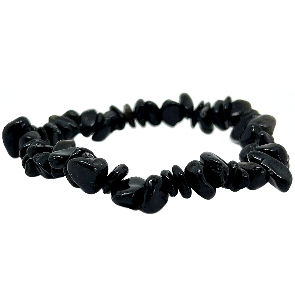 Black Tourmaline Handmade Natural Stone Bracelet Elastic Cord Shield Protection Cleansing Crystal Healing Stretchy Trendy Jewelry