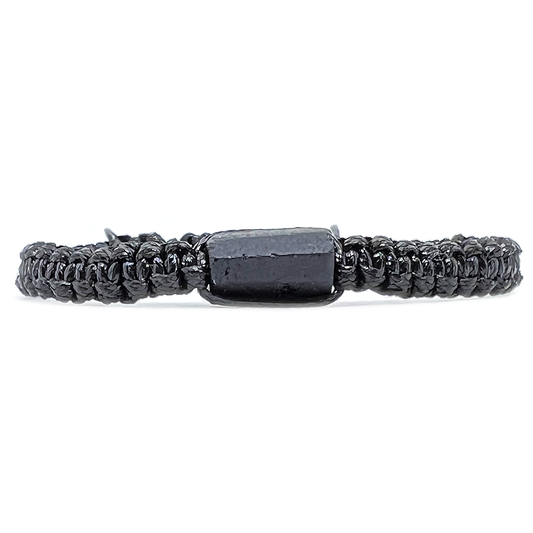 Black Tourmaline Handmade Natural Stone Adjustable Black String Bracelet Braided Nylon Cord Shield Protection Cleansing