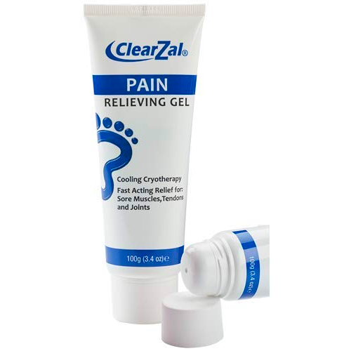 ClearZal Pain Relieving Gel - Fast Acting Relief for: Sore Muscles, Tendons and Joints - Provides soothing therapy in your feet and legs with cool cryotherapy and aloe vera to keep skin hydrated - Pain Relieving Gel is safe to use, does not stain clothing and has a pleasant aroma
