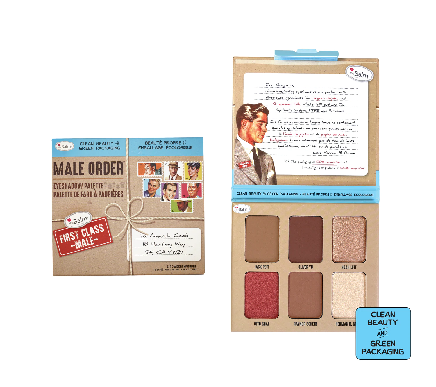 theBalm Cosmetics Male Order First Class Male Buildable - Long Lasting - Talc Free bold and creamy nude-ish eyeshadows palette eyes