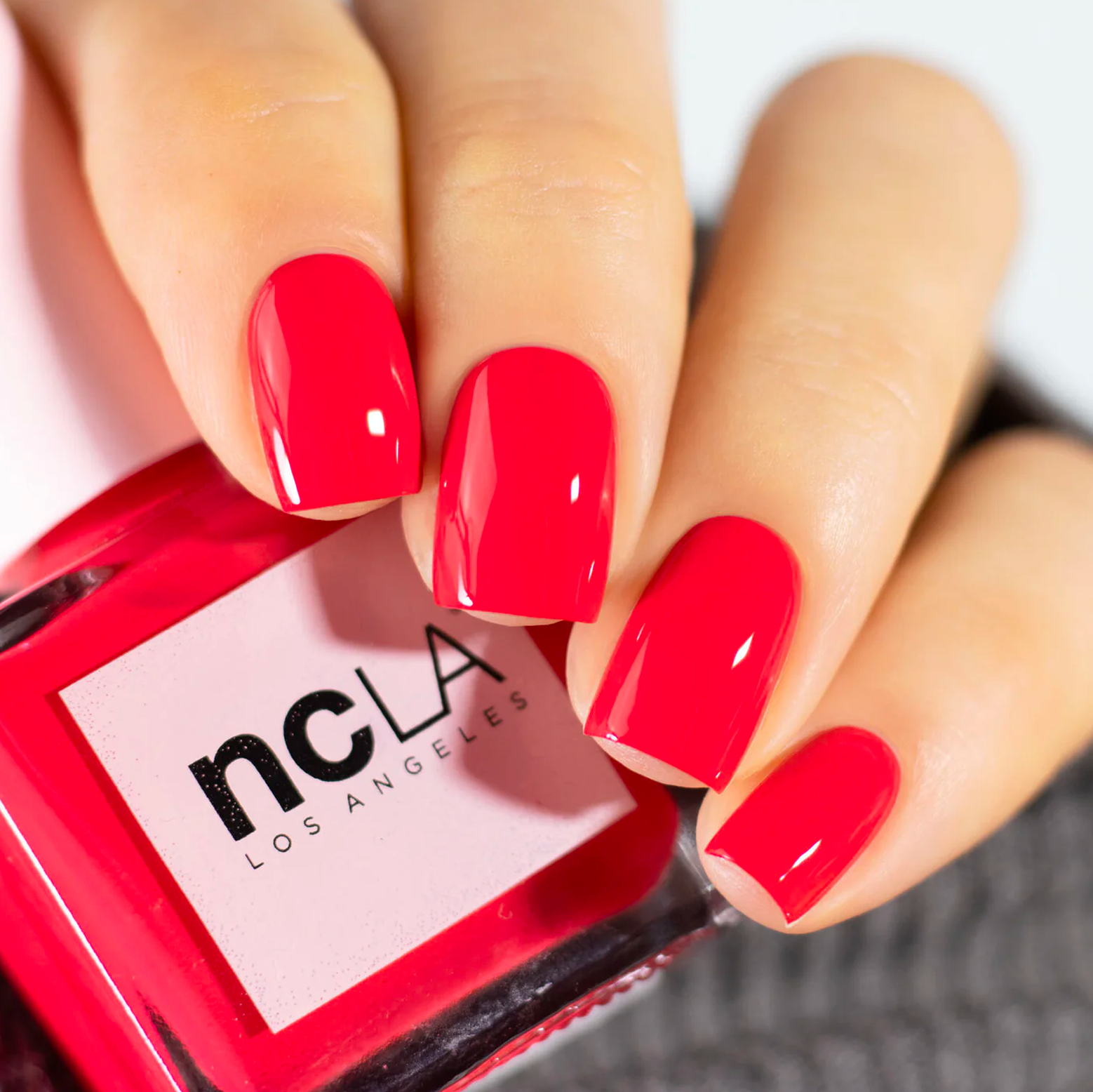 NCLA Beauty Nail Lacquer Polish Call My Agent bright red cream color