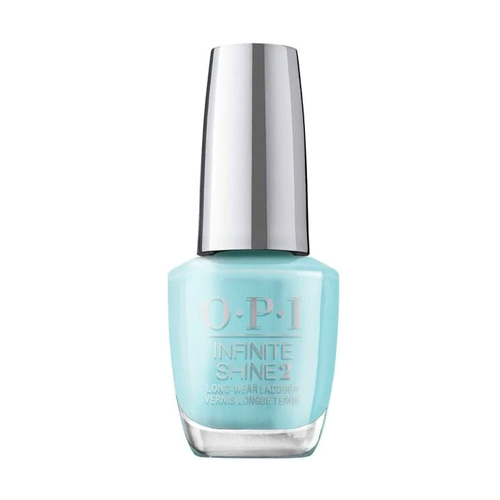 A fun light blue with a slight turquoise undertone. OPI Me, Myself and OPI Collection Spring 2023 Infinite Shine Long-Wear Nail Lacquer - NFTease Me #ISLS006