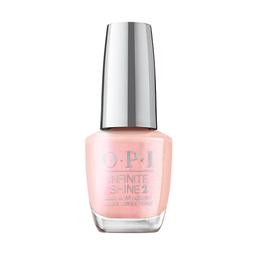 A powder pink pearl shade. OPI Me, Myself and OPI Collection Spring 2023 Infinite Shine Long-Wear Nail Lacquer - Switch To Portrait Mode #ISLS002
