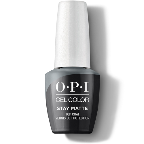 GelColor Stay Matte Top Coat transforms any OPI GelColor shade with an edgy true matte finish. OPI GelColor Soak-Off Gel Nail Polish - Stay Matte Top Coat #GC004 - 15 mL 0.5 oz