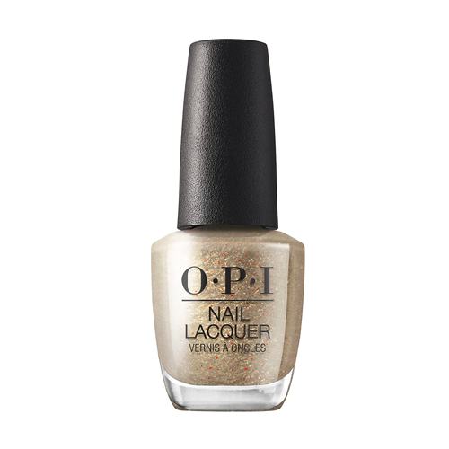 A shimmery metallic gold nail polish that's set in stone. OPI Fall Wonders Collection Fall 2022 Nail Lacquer - I Mica Be Dreaming #NLF010 - 15 mL 0.5 oz