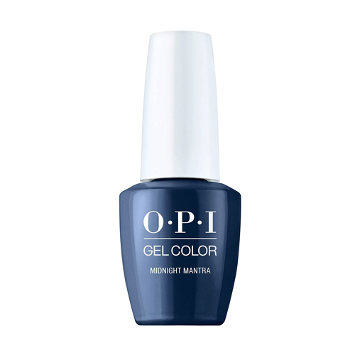 A dark navy créme gel nail polish that will take you from clay to night. OPI Fall Wonders Collection Fall 2022 GelColor Soak-Off Gel Nail Polish - Midnight Mantra #GCF009 - 15 mL 0.5 oz