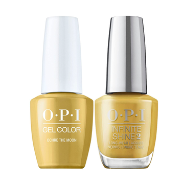Lift your mood with this warm crème yellow gel nail polish. OPI Fall Wonders Collection Fall 2022 GelColor Soak-Off Gel Nail Polish + Infinite Shine - Ochre The Moon #GCF005 - 15 mL 0.5 oz