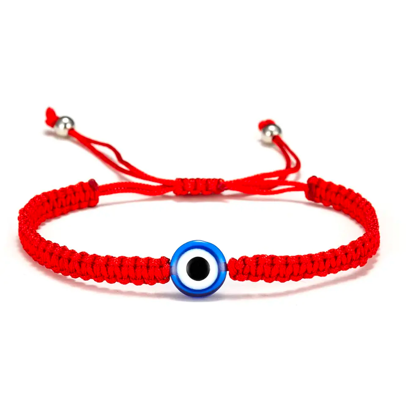 Protection Evil Eye Bracelet, Red Braided String Bracelet Men's Women's Adjustable Handcrafted Shield Negative Energy