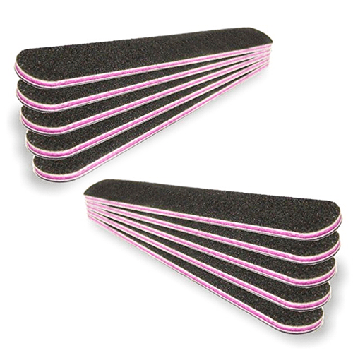 Black Pink Nail Files 100/100 Grit 6" Double Sided High Quality Durable Manicure Pedicure Tools