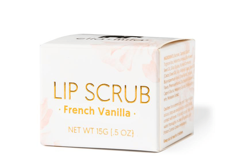 Gently exfoliates and moisturizes lips. Removes dry and flaky skin while shea butter and Vitamin E leave lips soft and nourished. Vegan. Animal Cruelty-Free. Vitamin E Enriched. ella+mila Lip Scrub - French Vanilla