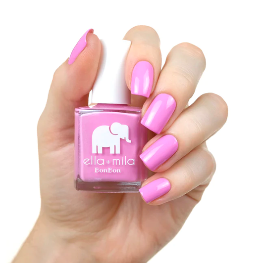Dark pastel purple-pink. Vegan. Animal Cruelty-Free. Quick Dry. Chip Resistant. ella+mila BonBon Collection Nail Polish - Macaruin My Diet