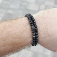 Black Onyx crystals can be used for grounding, protection and self control which shield us against negative energy. Each stone is hand selected to ensure a high quality piece of jewelry. Handmade - Natural Stone - Black Onyx Beaded Bracelets 6 mm