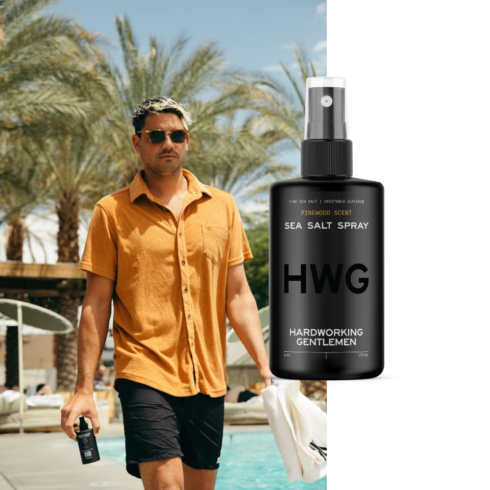 Hardworking Gentlemen Texturizing Sea Salt Hair Spray adds volume grit style signature pinewood scent freshen up hair scalp healthier