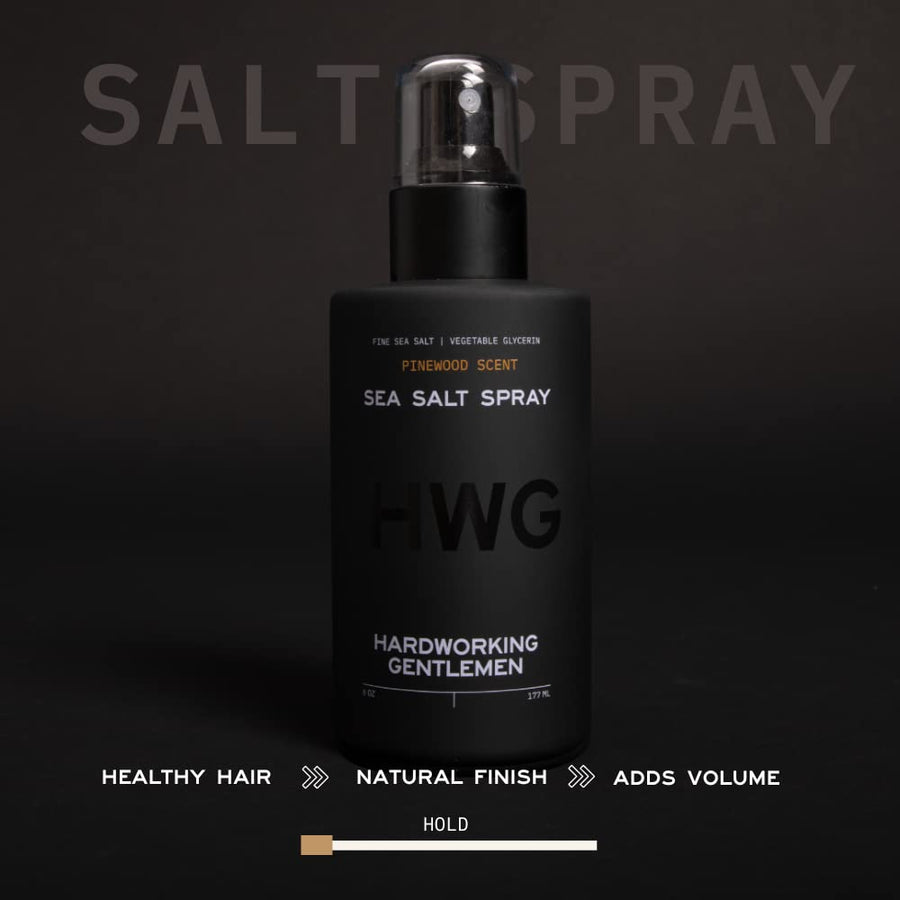 Hardworking Gentlemen Texturizing Sea Salt Hair Spray adds volume grit style signature pinewood scent freshen up hair scalp healthier