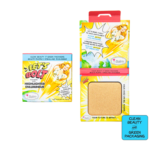 theBalm Cosmetics Let's Bolt Highlighter shimmer shadow illuminates skin ultra-soft gold radiance glittery shiny natural cheeks nose eyelids dazzling glow