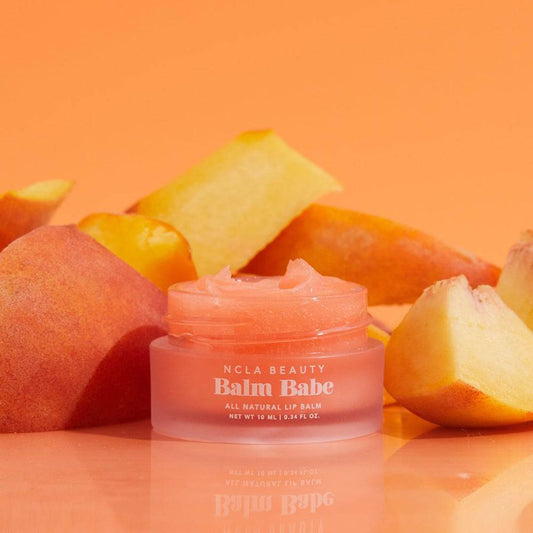NCLA Beauty Balm Babe Lip Balm Peach 100% Natural Vegan Soothes Nourishes Smooth Hydrated