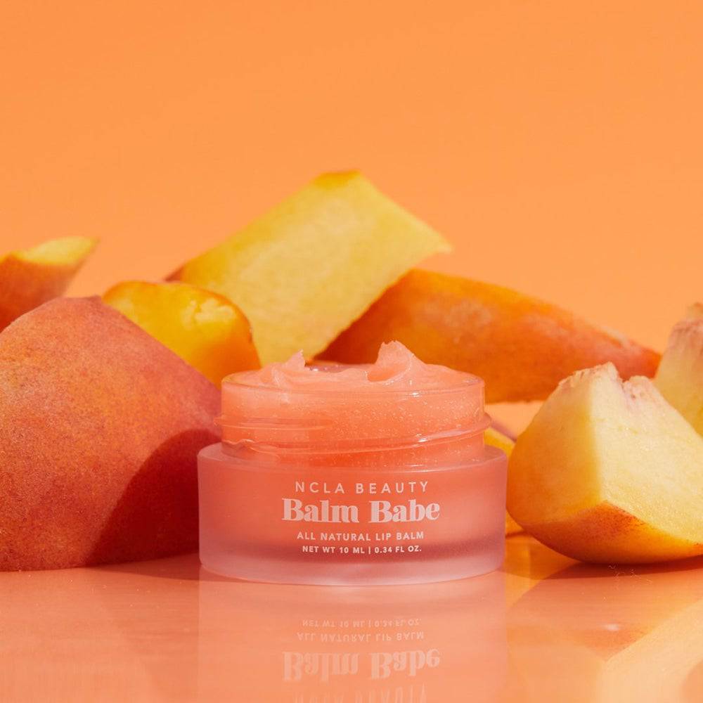NCLA Beauty Balm Babe Lip Balm Peach 100% Natural Vegan Soothes Nourishes Smooth Hydrated