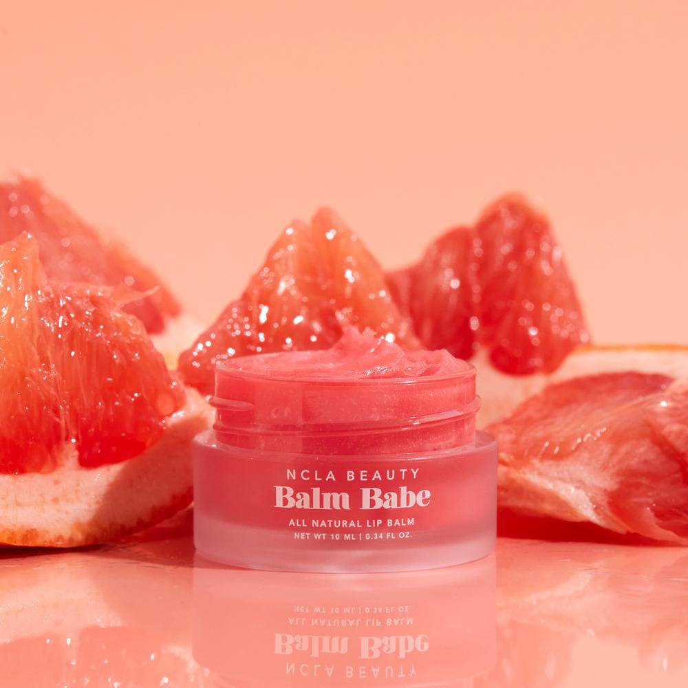 NCLA Beauty Balm Babe Lip Balm Pink Grapefruit 100% Natural Vegan Soothes Nourishes Smooth Hydrated