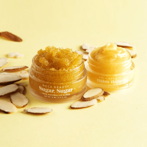 NCLA Beauty Sugar Sugar Lip Scrub Almond Cookie 100% Natural Vegan Cleanses Exfoliates Hydrates Brightens