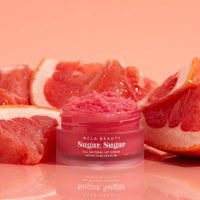 NCLA Beauty Sugar Sugar Lip Scrub Pink Grapefruit 100% Natural Vegan Cleanses Exfoliates Hydrates Brightens