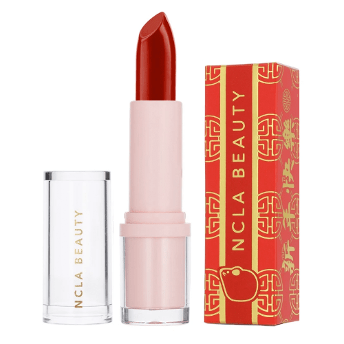 NCLA Beauty Long-Lasting Lipstick Crimson Red Cream Good Fortune Cruelty-Free Vegan Paraben Free