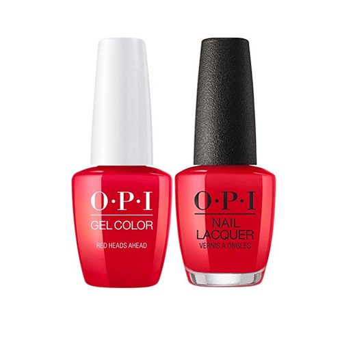 OPI, OPI GelColor + Matching Nail Lacquer Red Heads Ahead, Gel & Shellac Polish