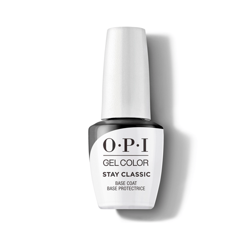 OPI's classic tried and true base coat formula, now in new enhanced packaging. The perfect gel nail polish base coat for clients who have healthy, hard, or brittle nails. OPI GelColor Soak-Off Gel Nail Polish - Stay Classic Base Coat #GC001