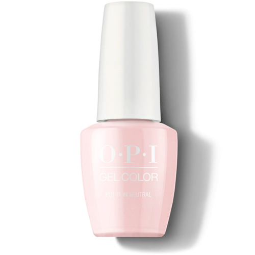 Pinkish beige gel nail polish. Unbeatable shine. Easy removal in as fast as 7 minutes. 2+ weeks of wear. OPI GelColor Soak-Off Gel Nail Polish - Put It In Neutral #GCT65