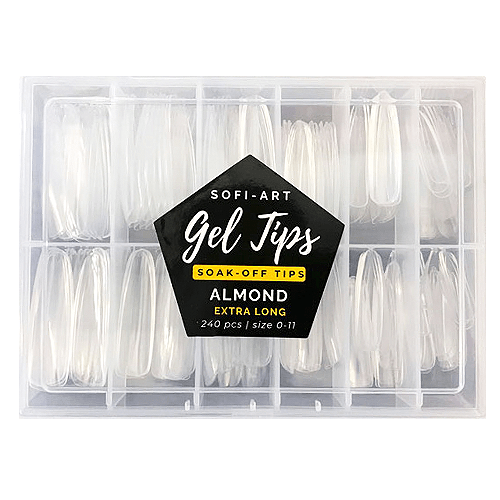 Sofi Art Instant Soft Gel Nail Tips - Almond Extra Long fake acrylic nails gel polish lacquer